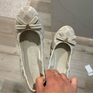 White Louis Vuitton ballet flats